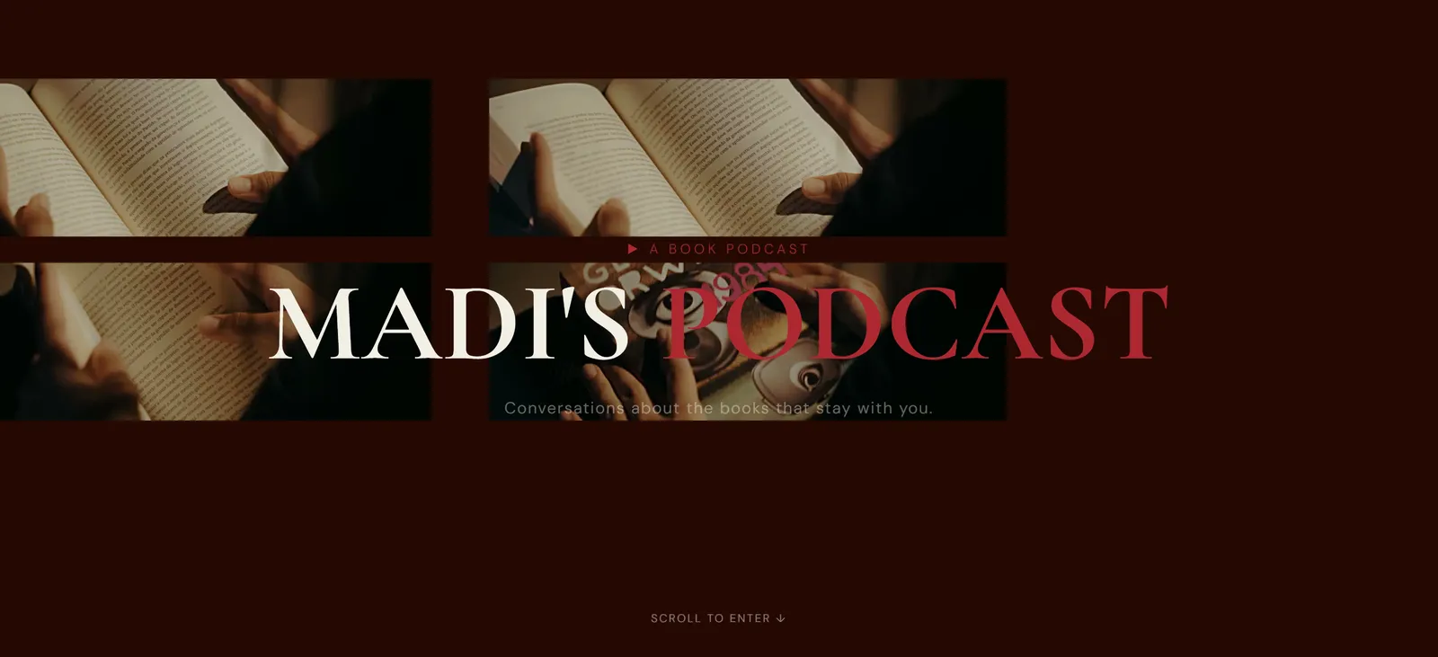 Madi&rsquo;s Podcast, a book podcast website design