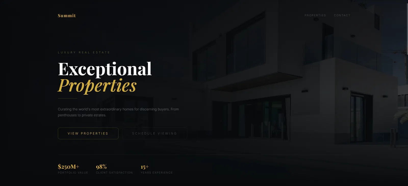 Summit, a real estate website design