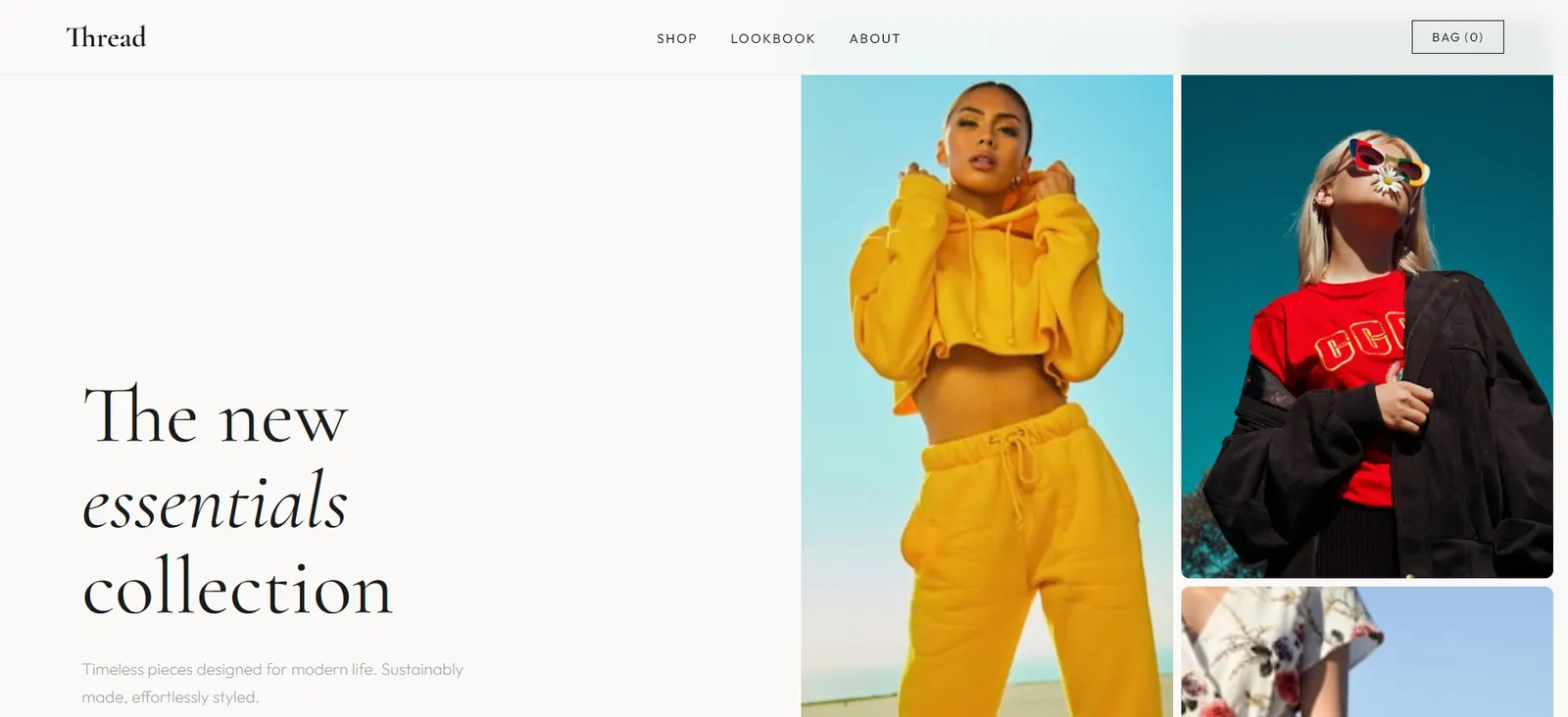 Thread, a clothing store website design